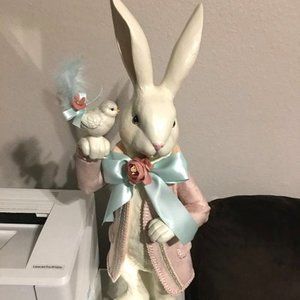 K&K Interiors Velvet Rabbit 21 Inches Tall,